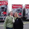 Brittany & Erin in front of the Rascal Flatts trailers